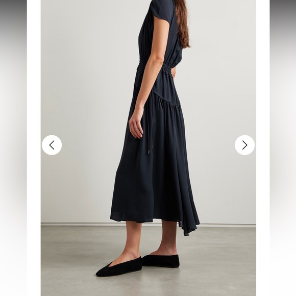 LA LIGNE Natalie Silk-Chiffon Midi Dress - Size Small - Picture 4 of 7